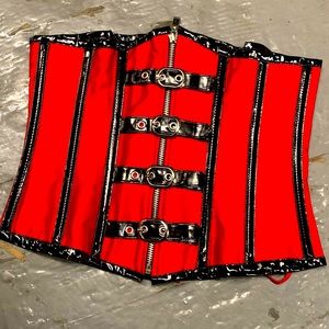 Red and Black Mid Waist Corset